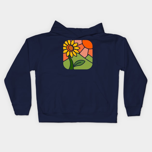 Sun flower Kids Hoodie by chuseco3